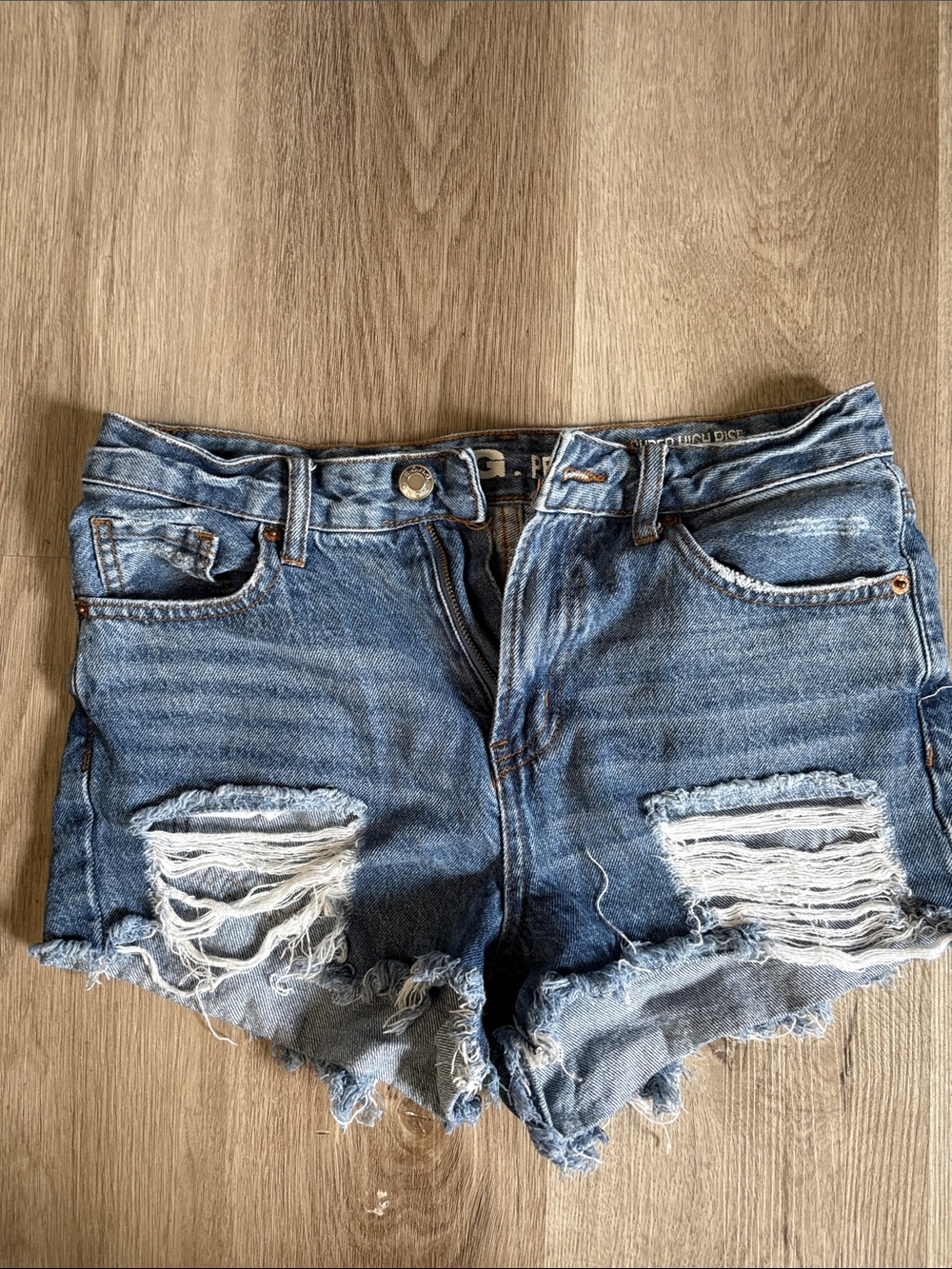 S.O.N.G. Perfect Super High Rise Jean Shorts - Light Blue